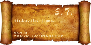 Siskovits Tímea névjegykártya
