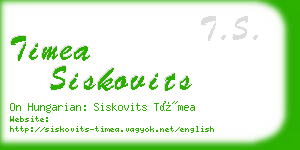 timea siskovits business card